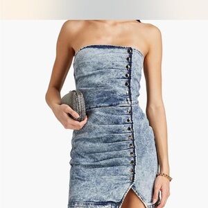 Retrofete Strapless Denim Dress